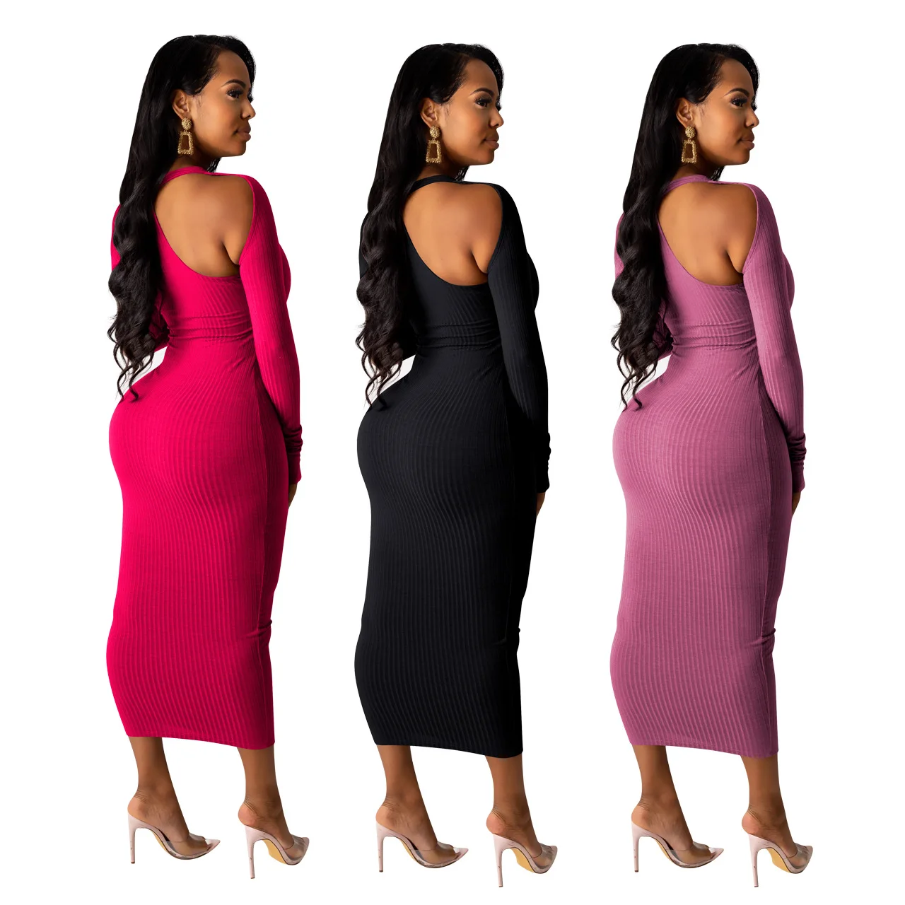 New Trendy Solid Bodycon Cut Out New Model Women Dress Formal Dress For Women Ladies Dresses 2022 Elegant Women Clothing