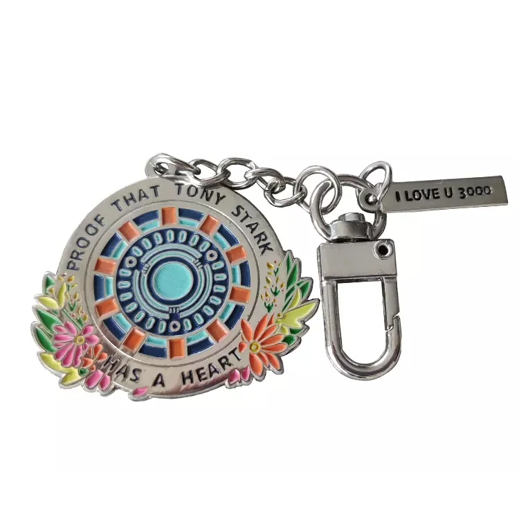 Factory price metal keychains custom logo design soft enamel keychain