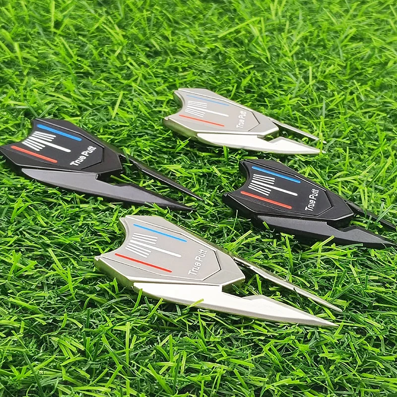 35.5x74x5.7mm and 35.5x64x5.7mm pich fork divot repair tool True Putt with Red, white and blue removable golf ball marker