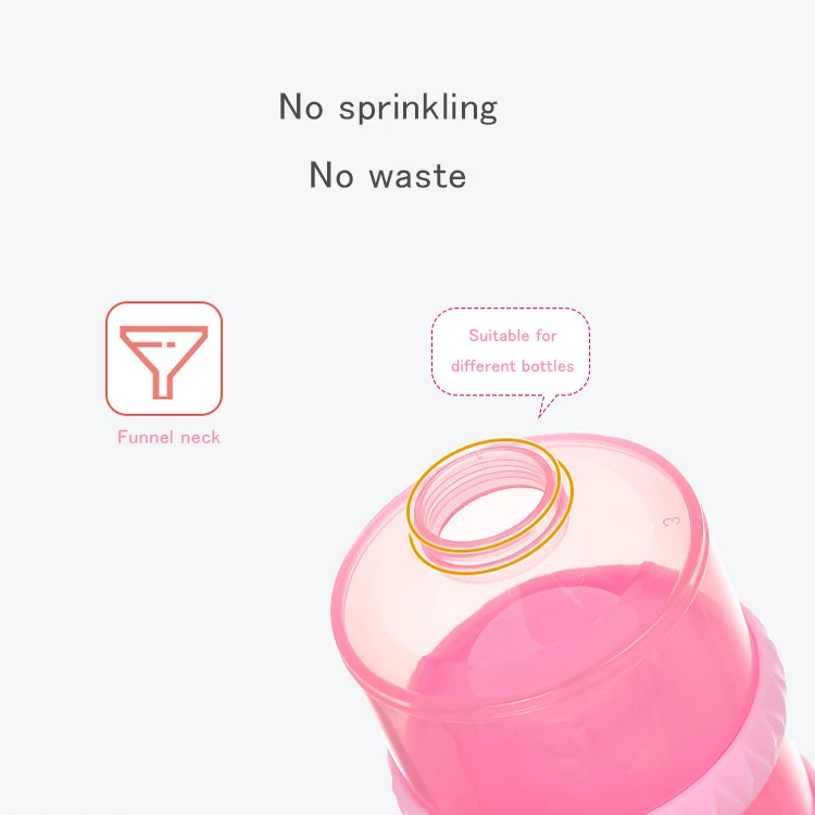 High quality portable three layers milk powder box snack and fruit box for baby feeding