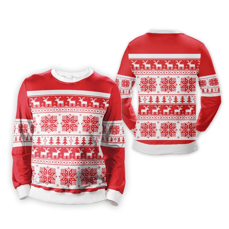 Sublimation 3D Print Christmas Sweater and Hoodies for men and women custom full printing sweatshirt