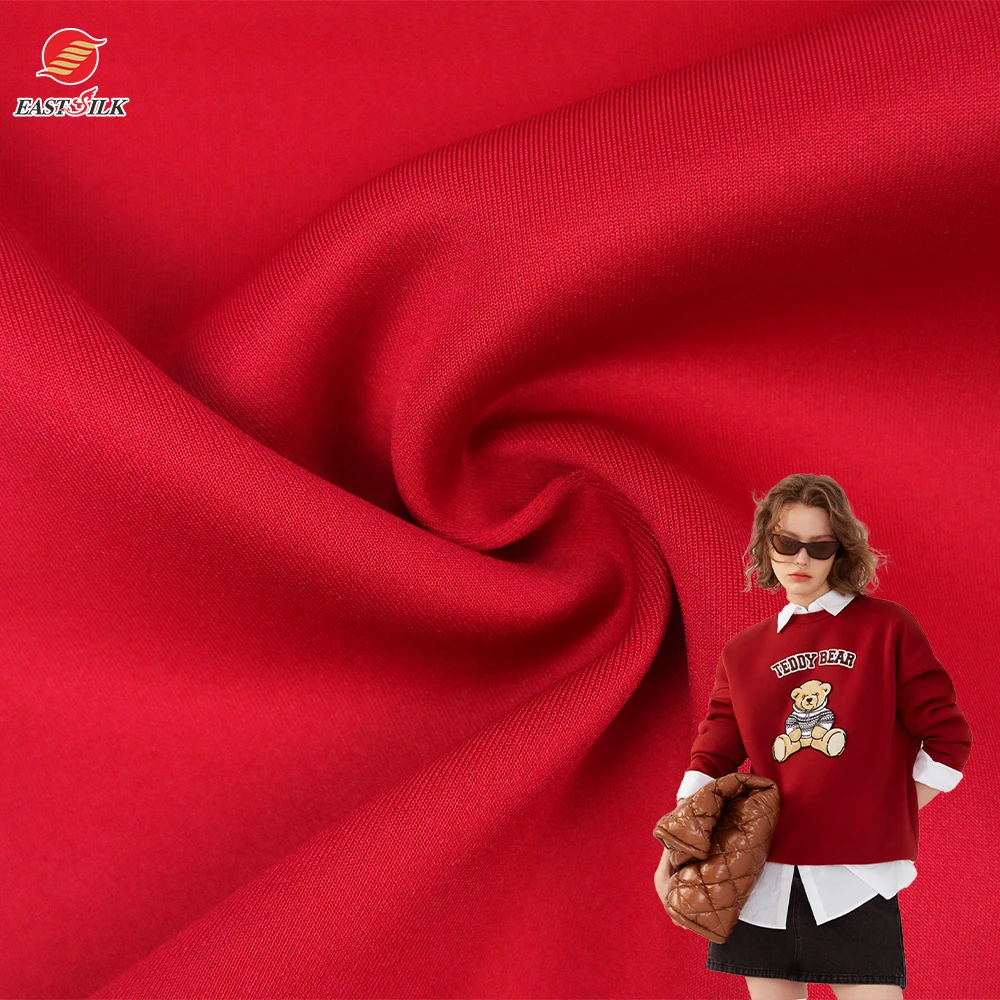 Fabric Manufacturer Double face thick plain dyed air layer stretch scuba knitting sportswear fabrics for clothing