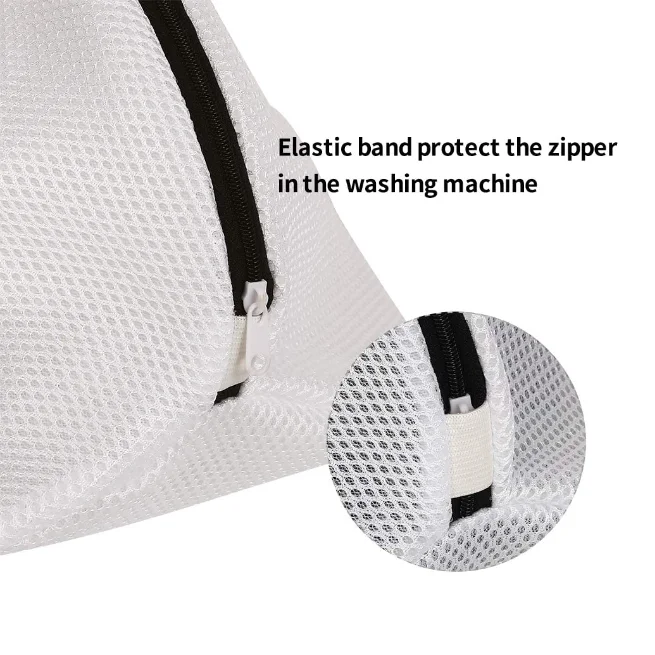 Custom Shoe Washing Bag Mesh Shoe Laundry Bags With Zip Closure For Sneakers, Running Shoes, Socks, Bras