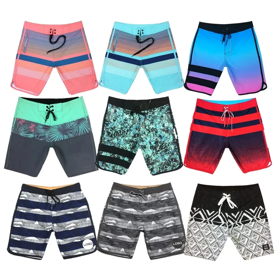 Wholesale  Fast Delivery Mens Males Stretch Polyester Swimwear Beachwear Casual Beach Swim Board Surf Shorts