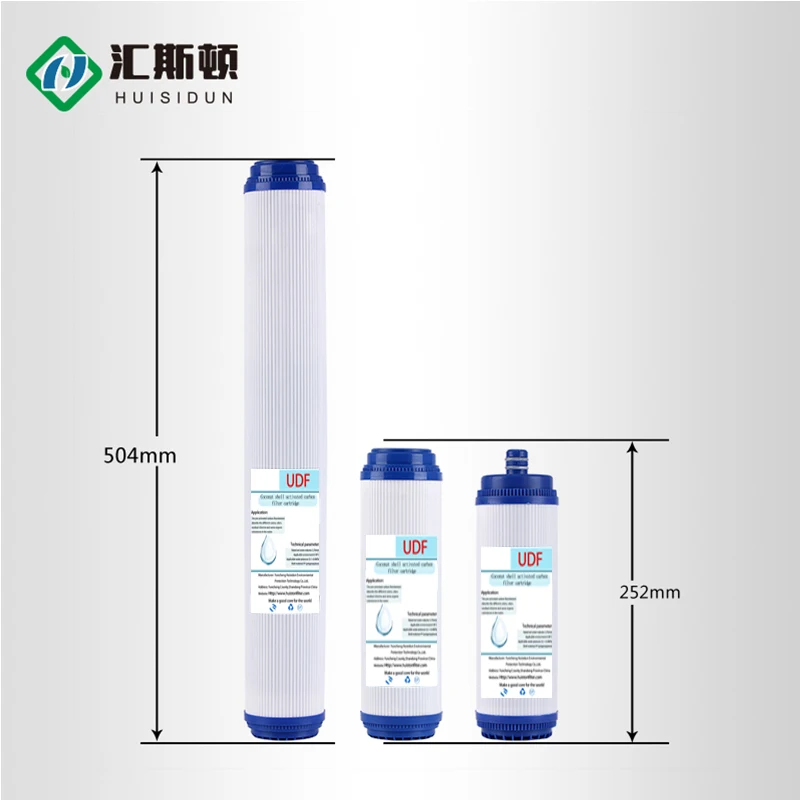 20 inch granular carbon UDF coconut shell activated carbon filter element whole house water treatment commercial water filter