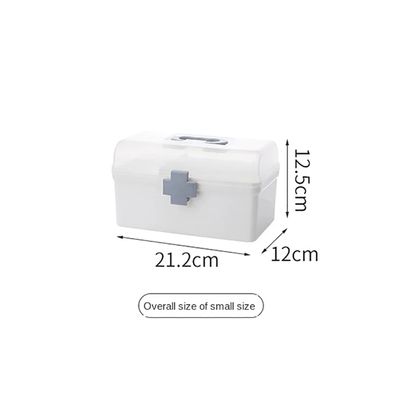 Household large capacity medicine box, emergency care medicine storage box, home portable multi-layer plastic medicine box