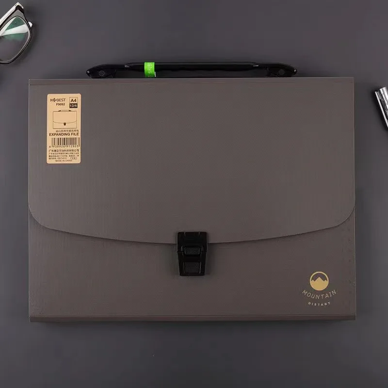 School Office Simple Style Organ Bag Data Test Paper Multiple Colors High-Capacity  Multi Level Folder