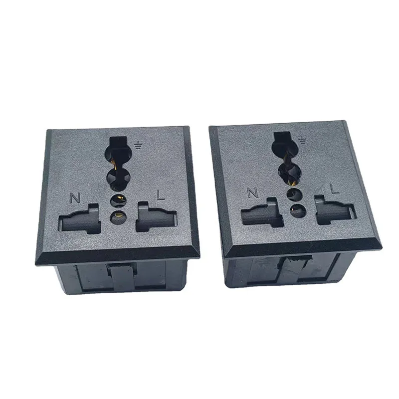 AC-012 embedded multi-function ac power socket with safety shutter 3-pin 3-hole universal socket desktop socket SS-801