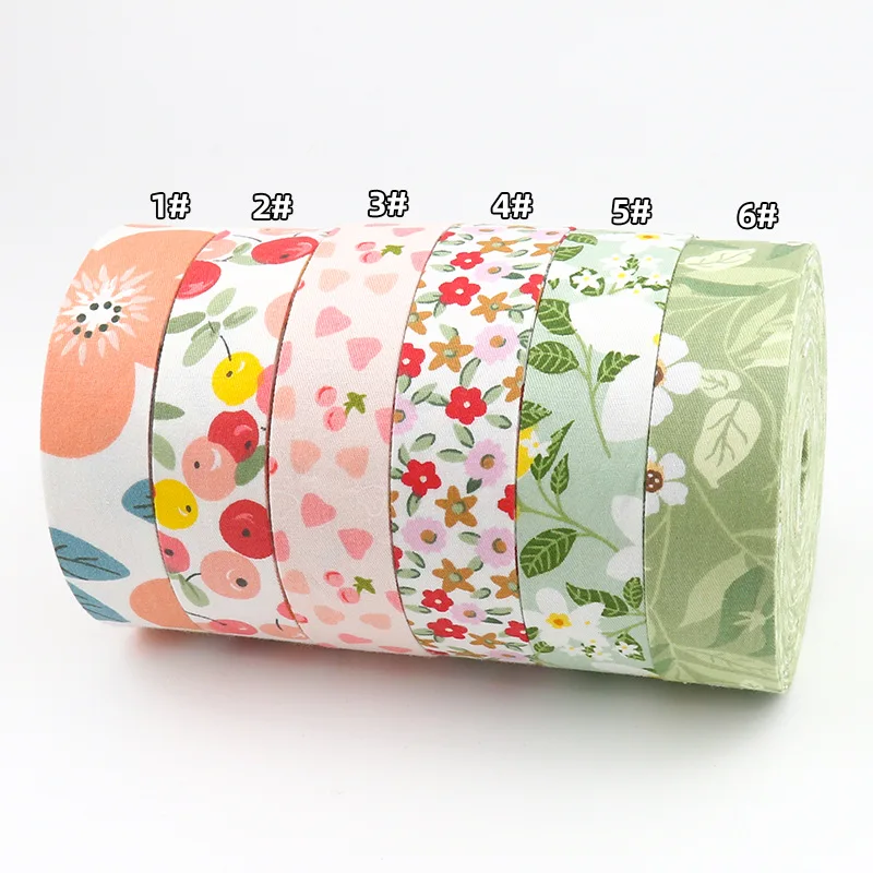 HT sublimation custom woven ribbon printing 38mm 50mm 75mm DIY bow gift packaging cartoon Christmas ribbon