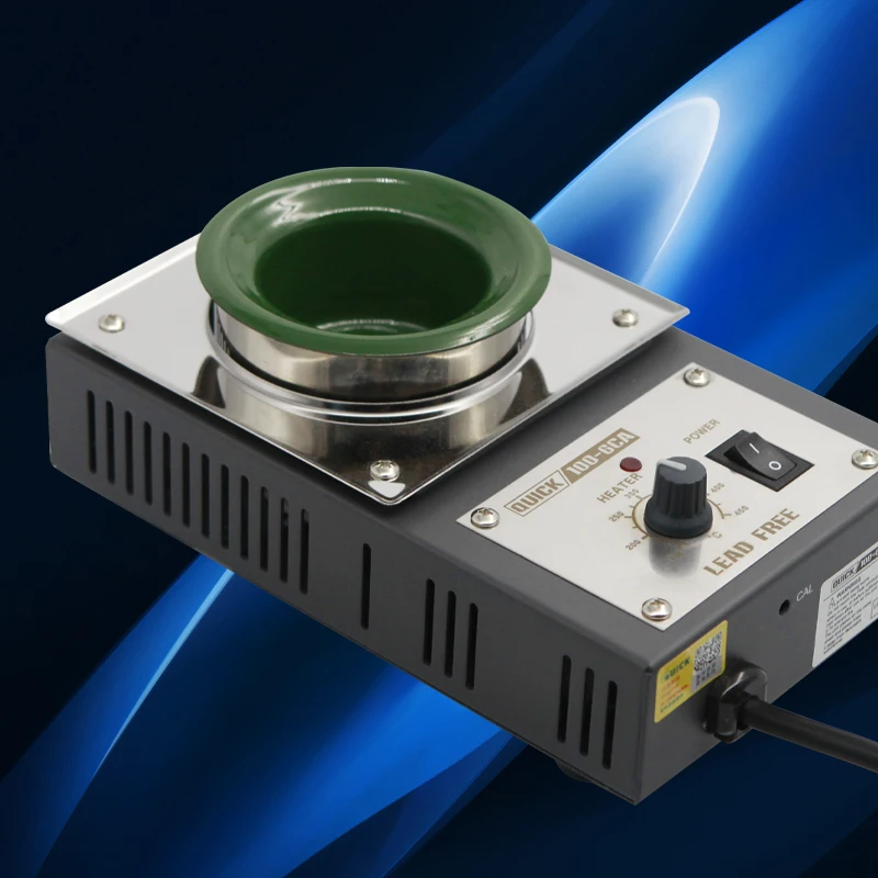 Quick 100-6CA mini wave soldering pot 400w lead free desoldering tool high temp resistant solder bar tinning pot