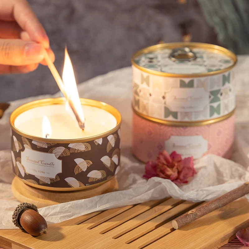 Retro Wholesale Canned Scented Candle Tin Can Ring-Pull Home Decoration Holiday Gift