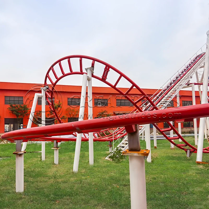 Extreme Amusement Park Equipment Adventure Games 12 Passengers Rail Roller Coaster For Kids And Adults