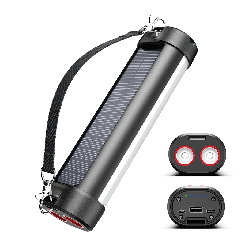 Outdoor waterproof multifunctional recargable solar magnet magnetic camping tent 16W LED  lantern light