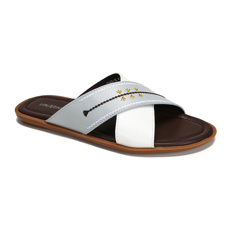 2023 New Style High quality Arab Mens Slippers Casual Sandals Roman Leather Sandals For Men Breathable