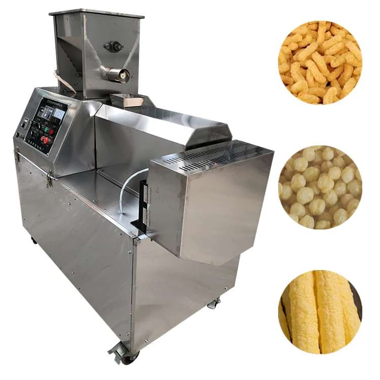 Mini multifunctional snack extruder, corn and wheat grain snack extruder, stainless steel food grade automatic snack food