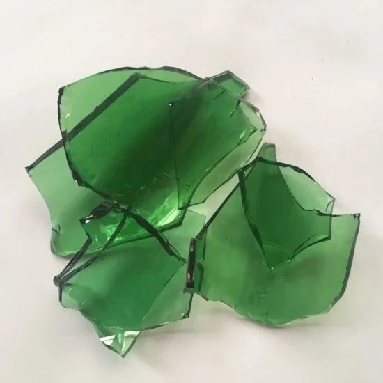 Green glass broken bottle cullet
