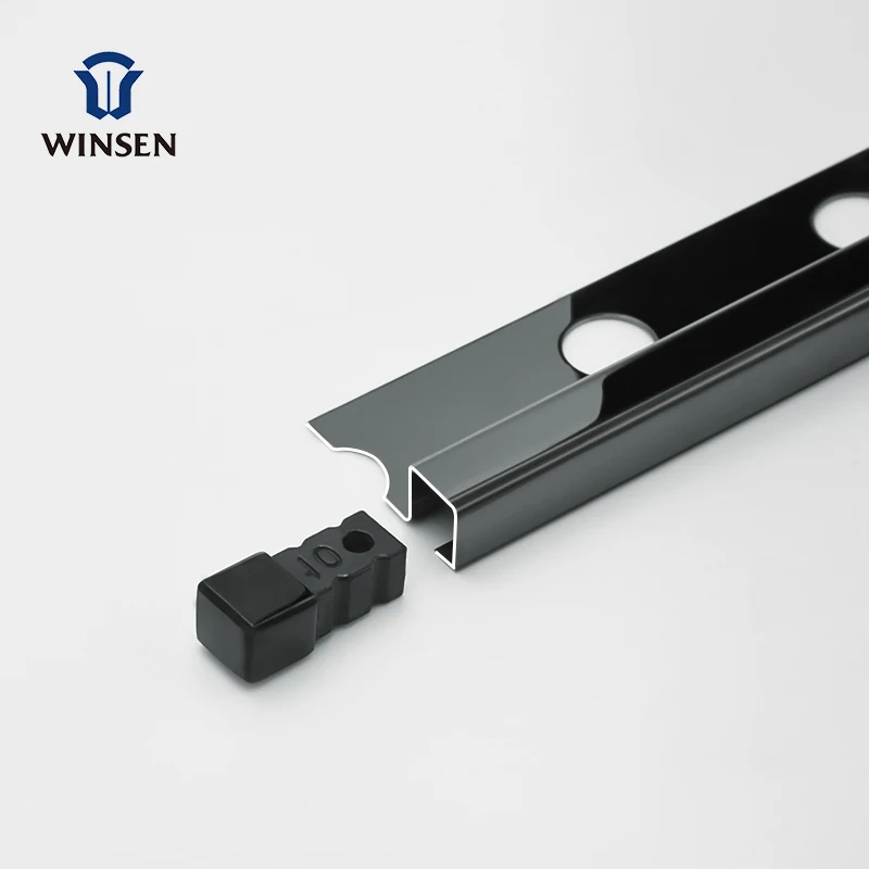 Winsen Custom Color Bright Black Stainless Steel Polished Tile Trim Anodized Stainless Steel Brush Black Tile Trim
