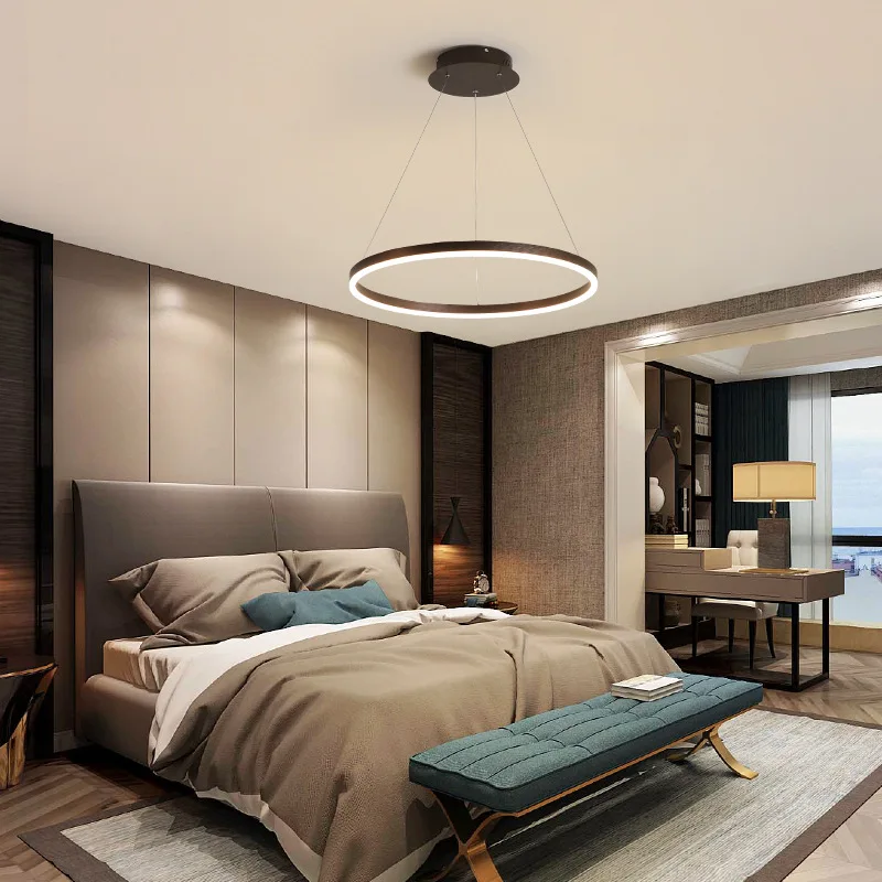 JYLIGHTING подвесное освещение для домашнего декора круглые кольца светодиодные подвесные светильники гостиной спальни столовой Подвесная лампа