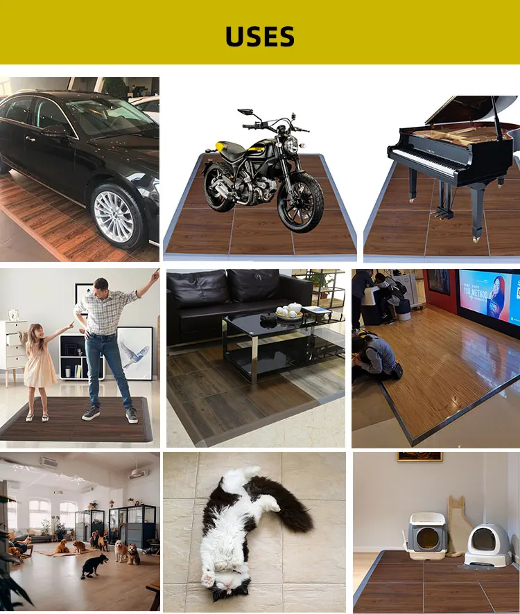 New Arrival Wholesale Modular Wooden Garage Floor Vinyl Portable PVC Star Wedding Dance Floor