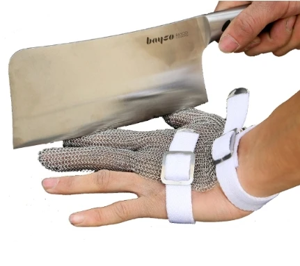 Meat Cutting Chainmail Metal Wire Mesh Butcher Gloves Cut Resistant Stainless Steel Gloves for Cutting