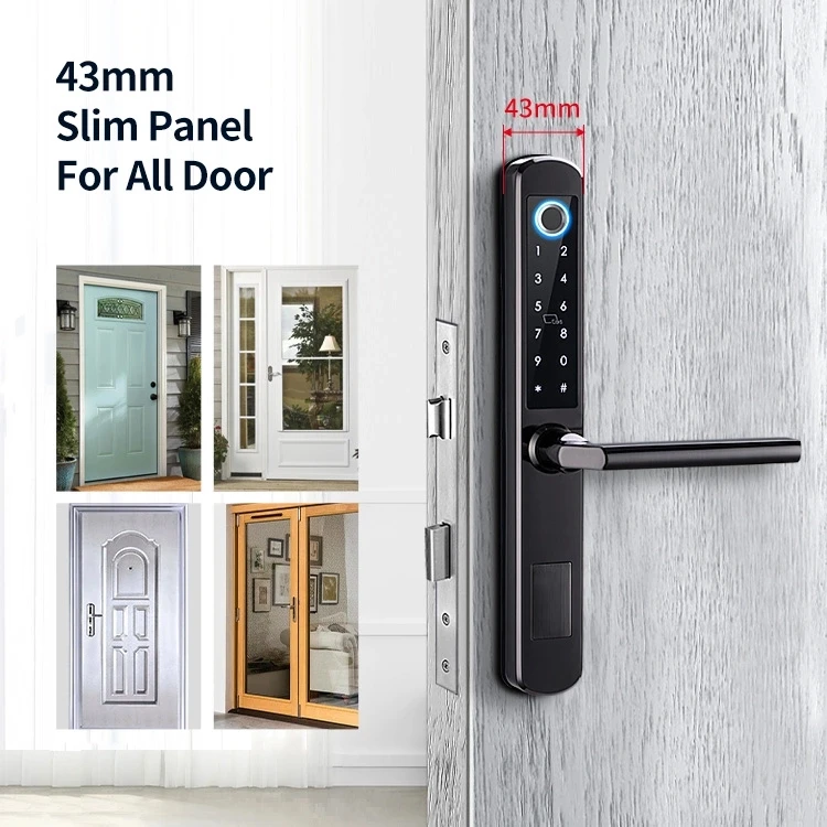 Stainless Steel Secure Smart Hotel Lock Intelligent Biometric Electronic Digital TTlock Tuya Fingerprint Door Lock