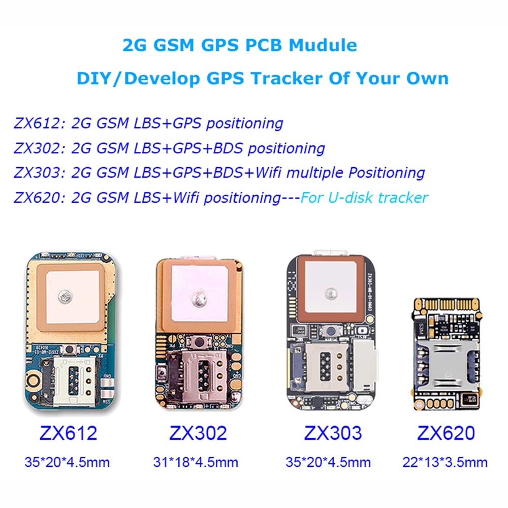 World Smallest GSM Wifi GPS Tracking Chip ZX303 for Assembling Child/pet/bike/vehicle