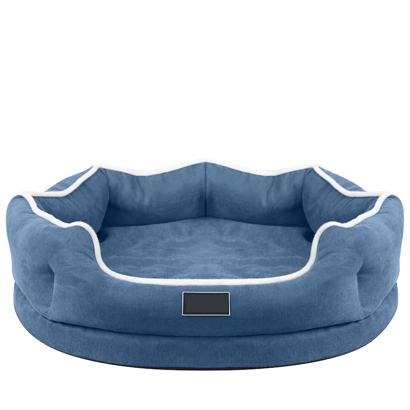 Plush round pet bed winter warm soft comfortable machine washable luxury dog bed cat kennel Pet Bed
