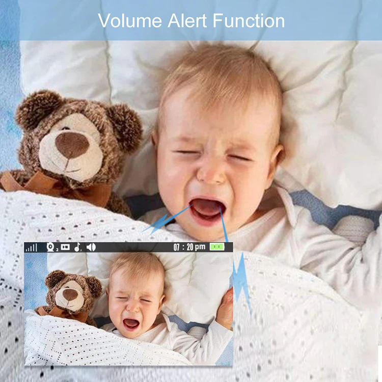 OEM HD 720P 5 inch Color Screen Video Monitoring Two Way Audio Night Vision Built-in Lullabies Smart Baby Monitor with Camera