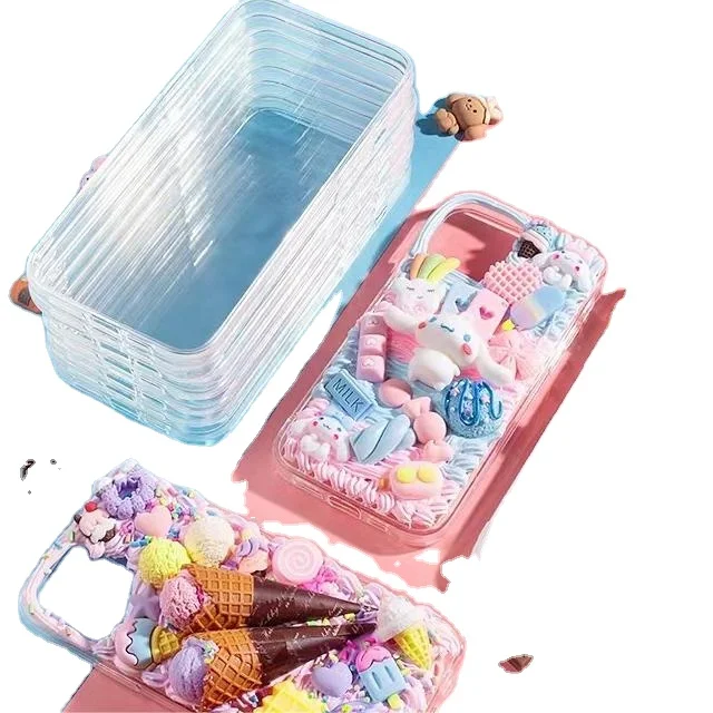 2024 diy Custom Soft clear transparent epoxy resin cell phone case back cover for iphone 15 all models for diy with resin charms