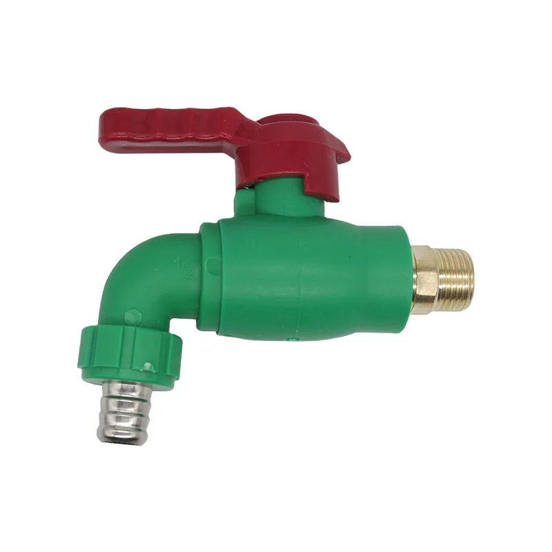 LK 003 кран горячей и холодной воды зеленого цвета SS насадка PPR