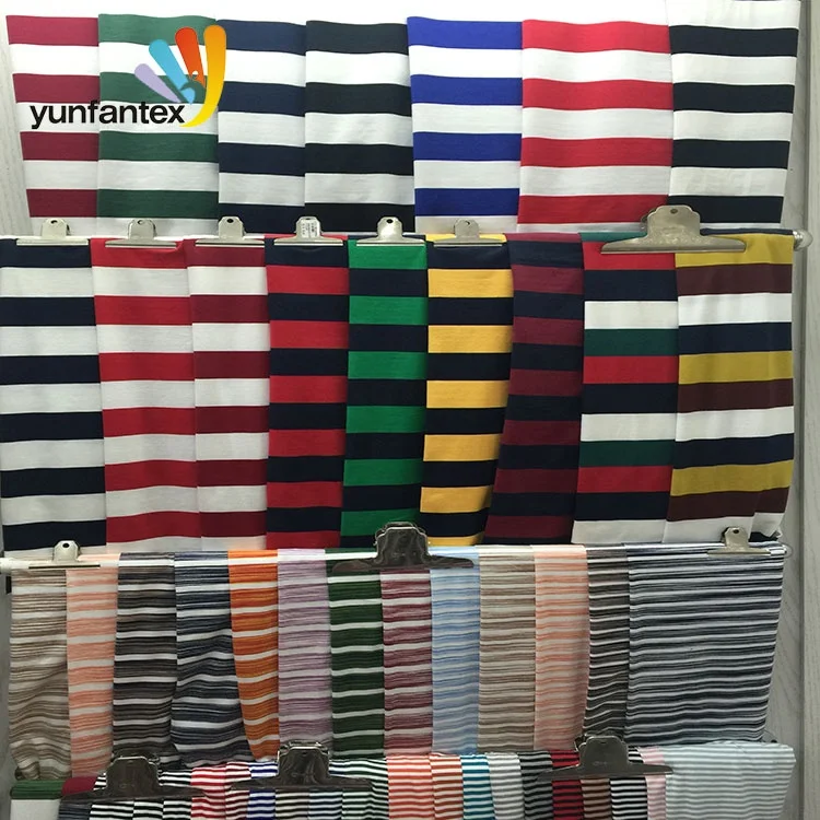 
2019 Latest Yarn dyed cotton lycra striped fabric cotton fabric with spandex 