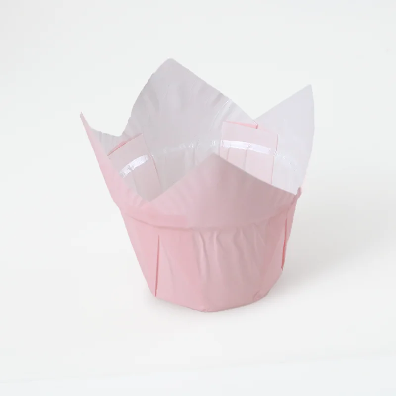 Manufacturer sales baking cups Disposable Greaseproof blue paper tulip cupcake liners