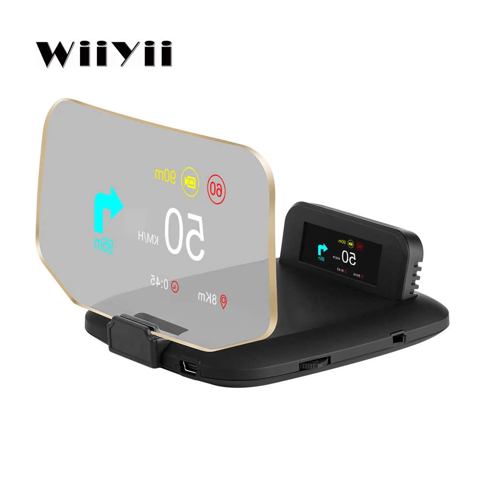 5.1 Inch head up display projector C1-BT obd2 digital hud speedometer with gps navigation display