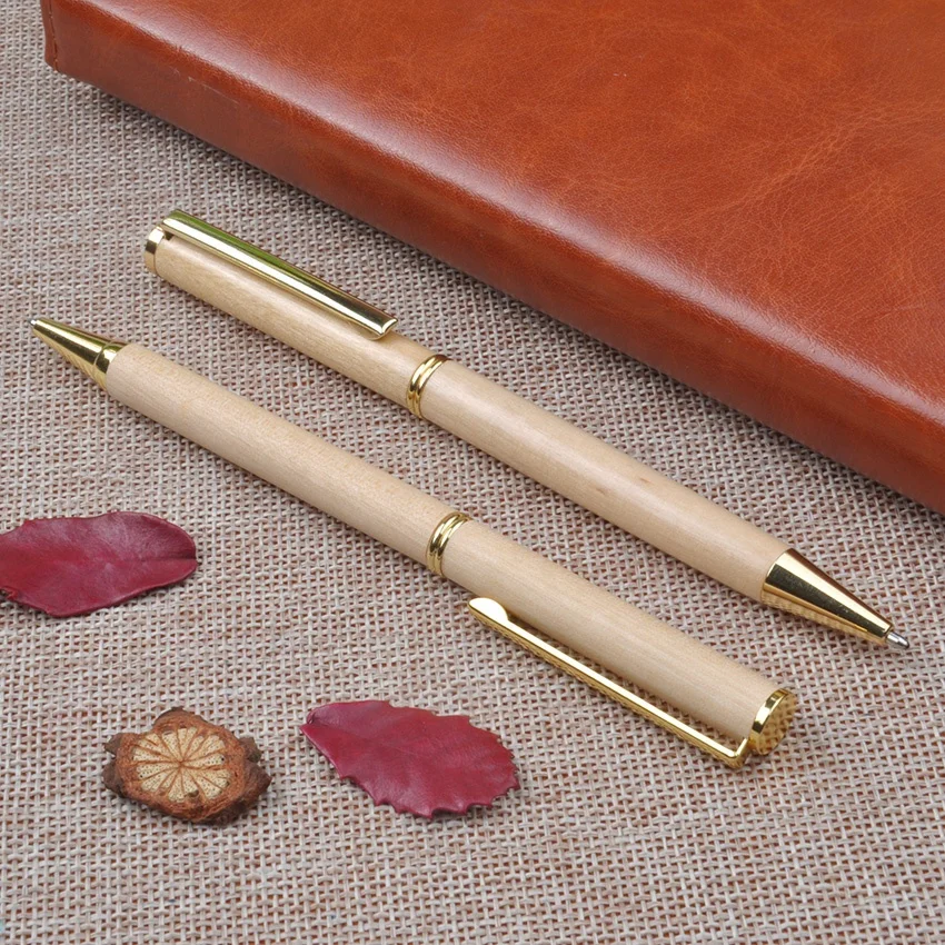 High quality OEM slim wood promotional pen with printed logo