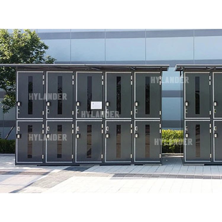 Bike storage cabinet public metal double decker outdoor bike locker