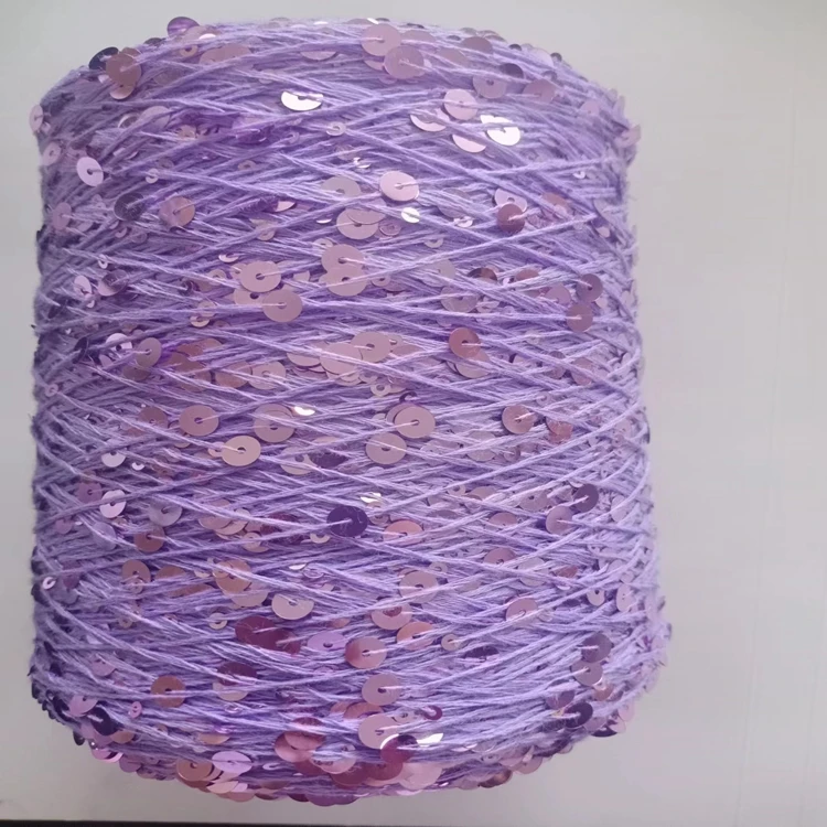 100% polyester 150 D 3 MM sequin beads yarn shiny bright fancy yarn for knitting