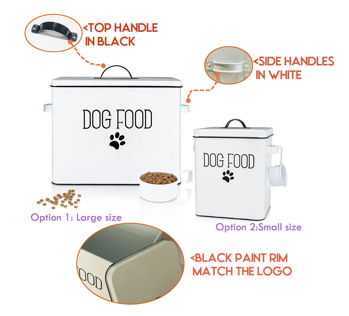 Metal Pet Food and Treat Storage Container Dog food storage containers