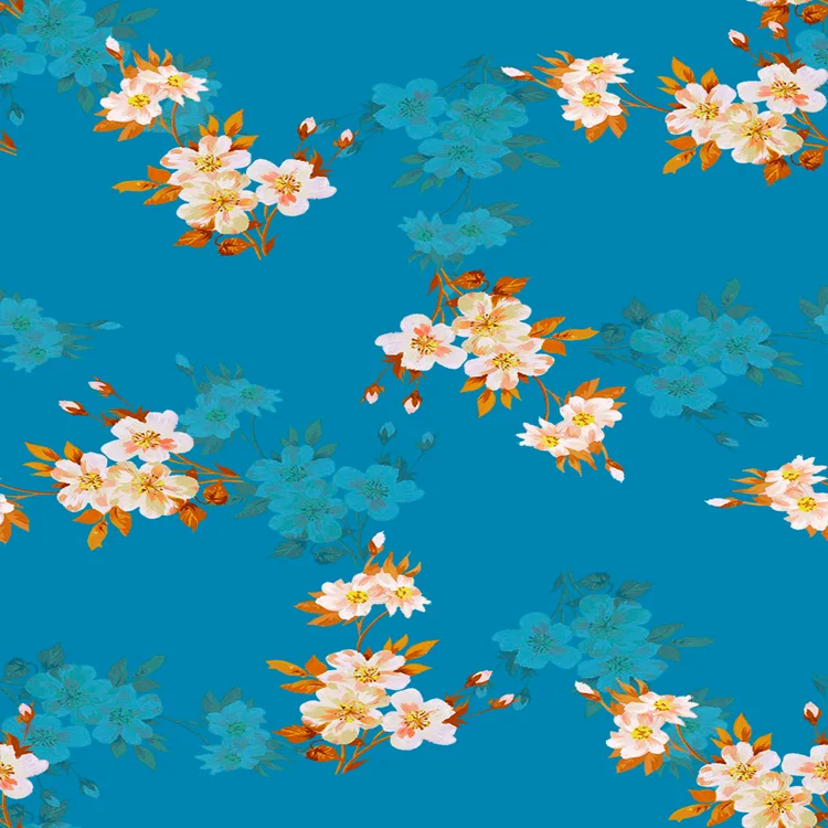 Customized 120gsm Dobby Georgette 100% Polyester Fashion Product Digital Prints Fabric For Dress