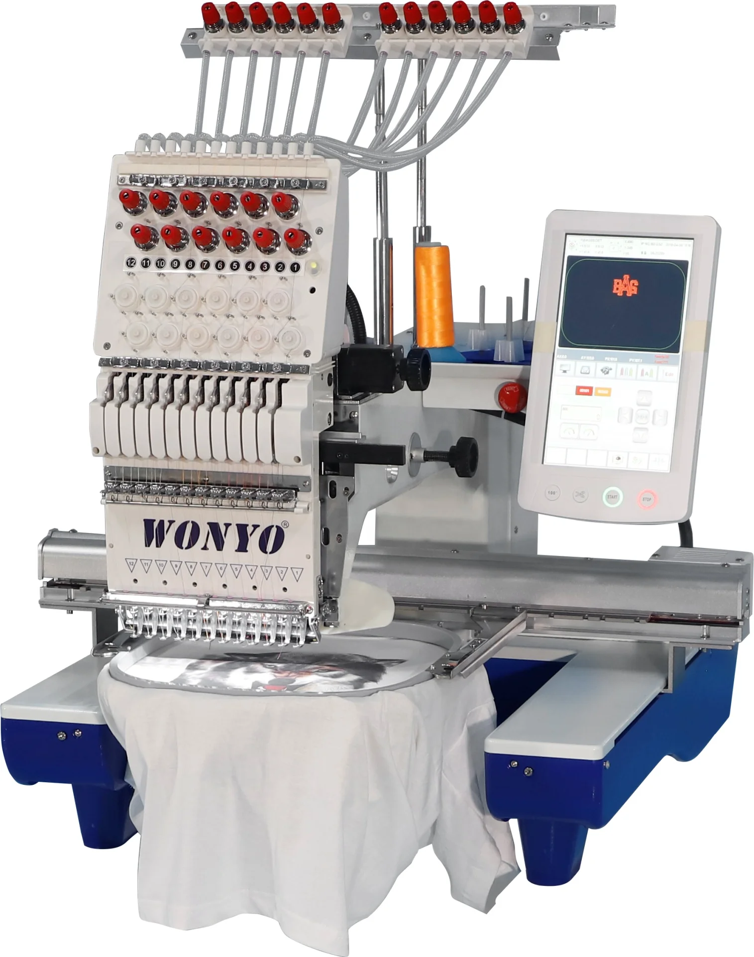 DDP Good Price One Head 12 Needle 400*600mm High Speed Cap Garment Flat Auto Computer embroidery Machine Suit For Beginners