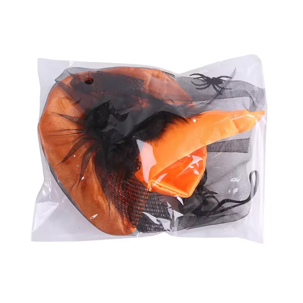 Hot Selling Classic Plush Pet Spider Hat Black Yarn Animal Print Headgear for Dog and Cat Fun Halloween Accessories for Spring