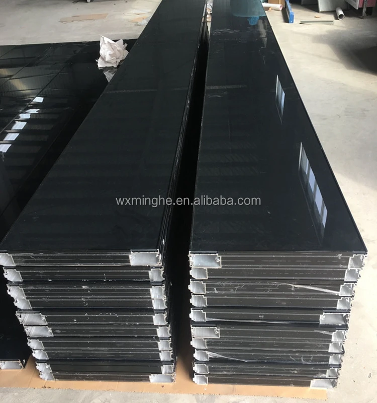 black glass aluminum frameless garage door mirror glass panel door prices