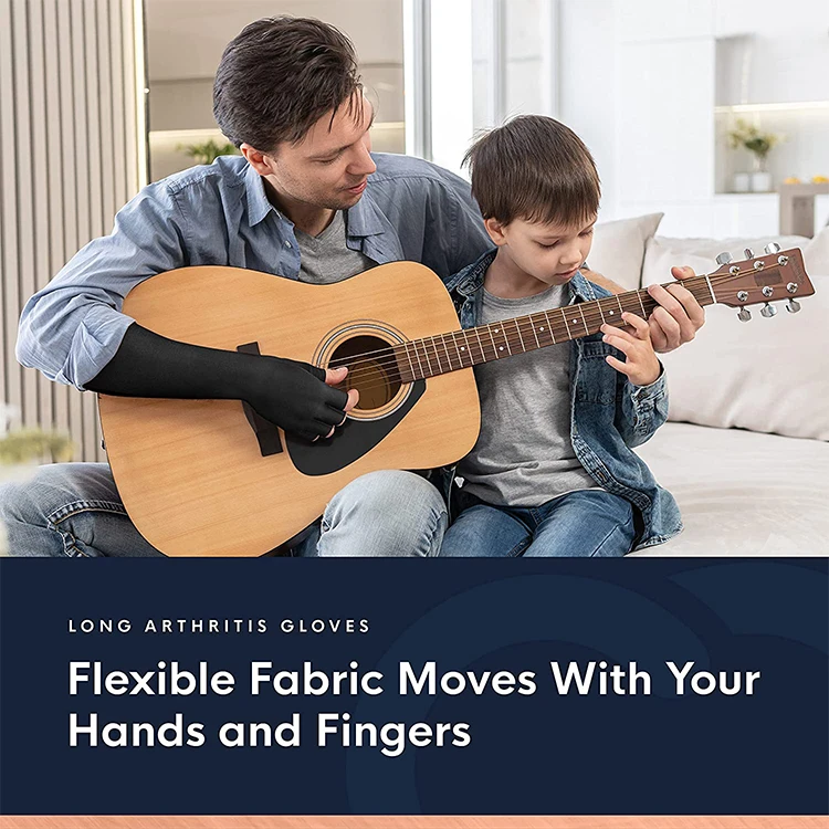 Extra Long Arthritis Gloves Copper Infused Fit Glove for Women Men Best Carpal Tunnel Computer Typing Support Hands