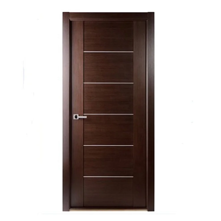 Simple Plain Batten Wood Interior Door Design Plain Veneer Wooden Imported Solid Wood Doors