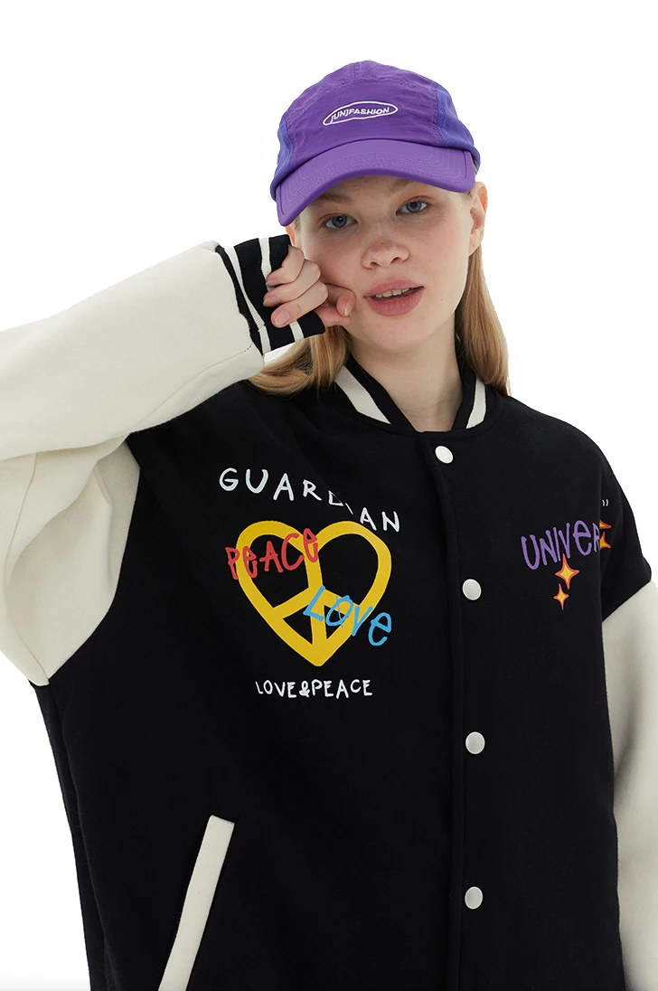 2022 high quality autumn winter american vintage custom printed unisex lover college streetwear baseball varsity jacket