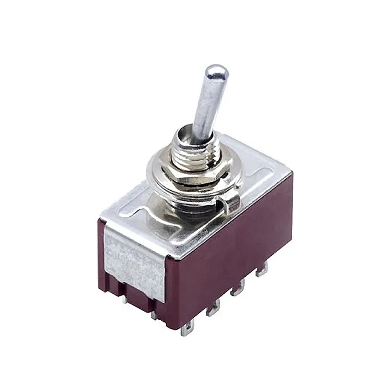 Industrial IP67 Sealed DTS-12P Metal Spring Return Toggle Switch 12 Pin On Off Toggle Switch