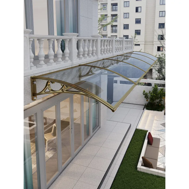 Trade Assurance ISO Certified 100% Bayer Maralon Polycarbonate Sheet Door 15-Year Warranty UV Protected Pavilion Rain Awning