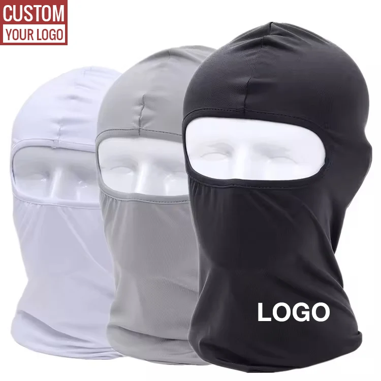 Custom Printed Cooling Silk Sun Protection Men Motorcycle Cycling Helmet Inner Liner Face Ski Mask Balaclava Skimask