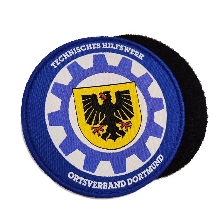Custom Embroidery Woven Patch Hook And Loop Patch Velcroes Patches