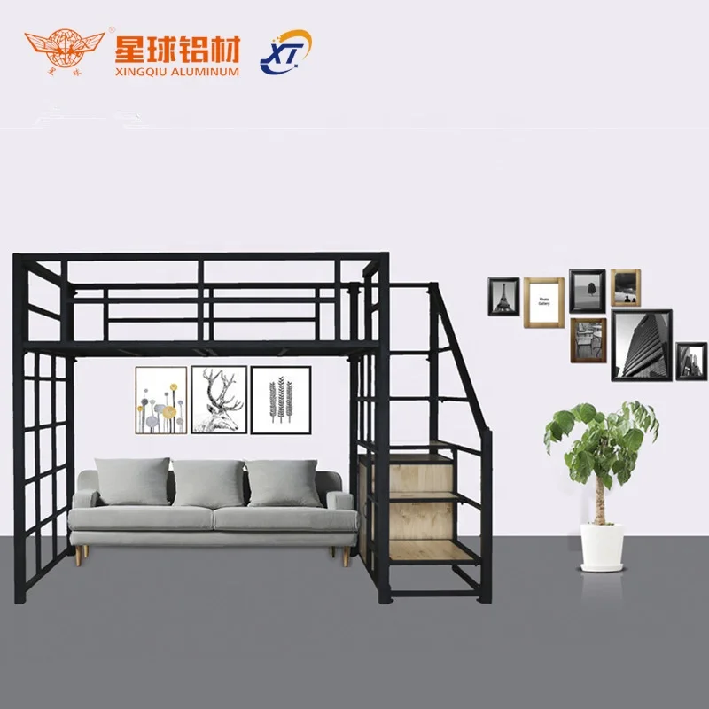 XingQiu современный минималистский алюминиевый Лофт кровать двухъярусная кровать алюминиевый профиль для алюминиевой мебели для общежития