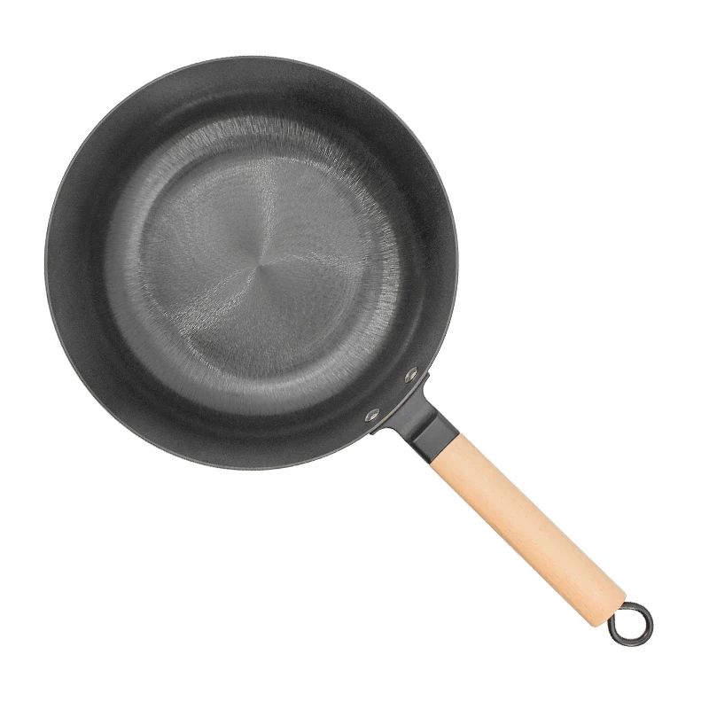 Light Weight Iron Frying Pan with Round Bottom as Hot Pot Cooker